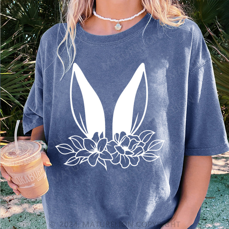 Maturelion Osterhase Ohren Damen Gewaschene Vintage T-Shirt