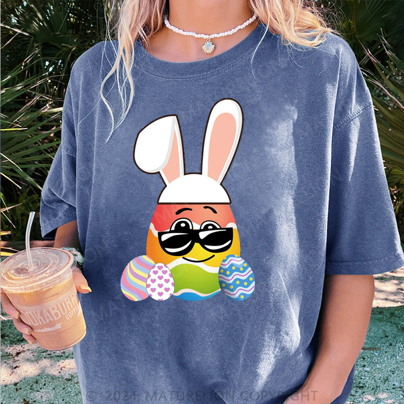 Maturelion Osterhase mit Brille Damen Gewaschene Vintage T-Shirt