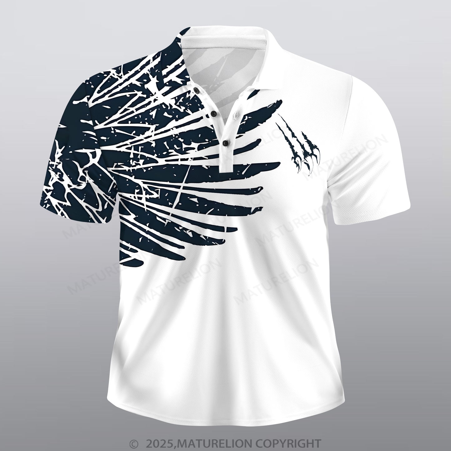 Maturelion Adlerklaue Männer Voll-Print Polo Shirt