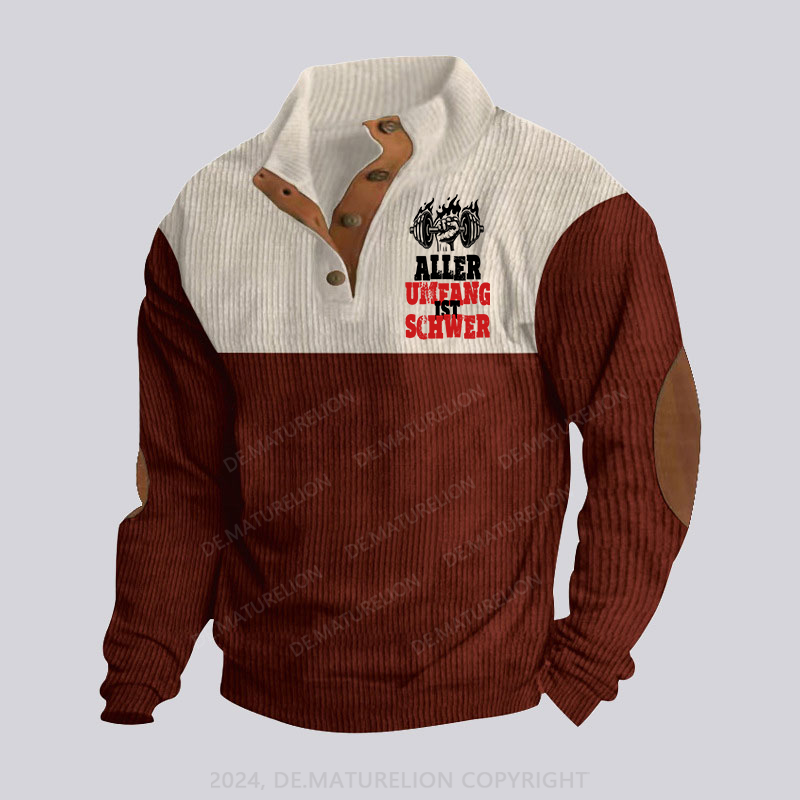 Maturelion Aller Umfang ist schwer Stehkragen Knopf Polo Shirt