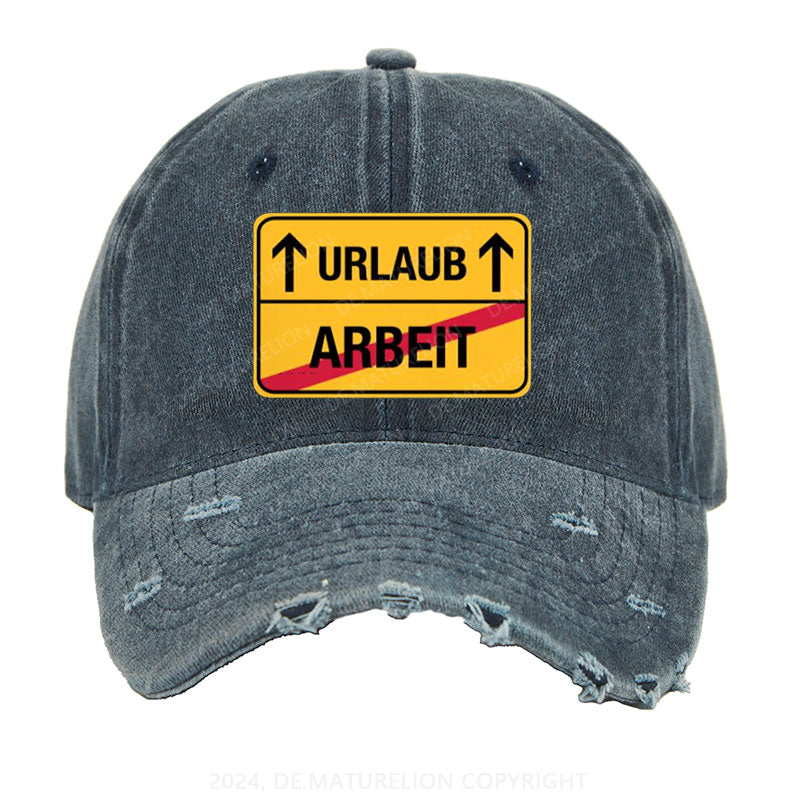 Keine Arbeit! Nur Urlaub! Gewaschene Vintage Cap
