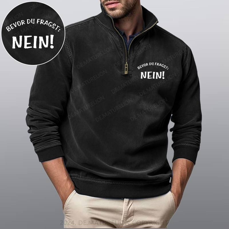 Maturelion Bevor Du Fragst Nein Stehkragen Poloshirt