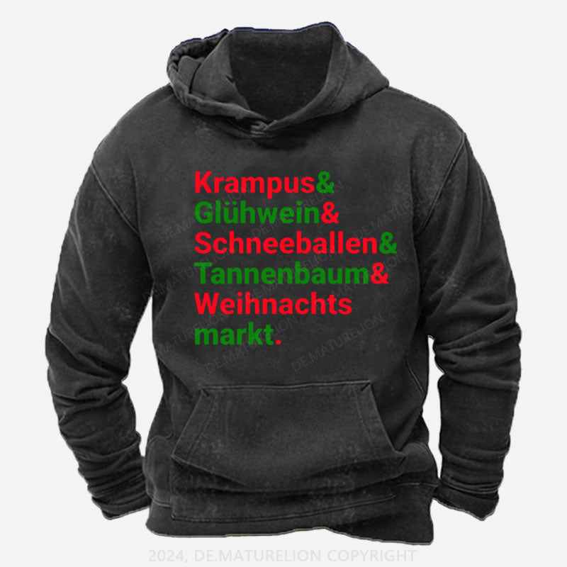 Krampus Glühwein Schneeballen Tannenbaum Weihnachtsmarkt Hoodie
