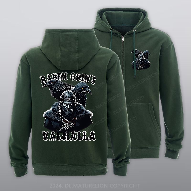 Maturelion Raben Odins Reißverschluss Hoodie