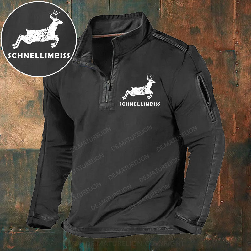 Schnellimbiss Stehkragen Reißverschluss Polo Shirt