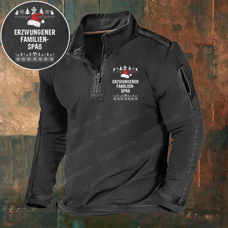 Erzwungener Familienspaß Stehkragen Reißverschluss Polo Shirt