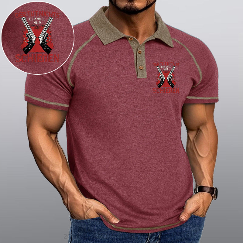 Maturelion Schießen Waffe Sport Kragen T-Shirt