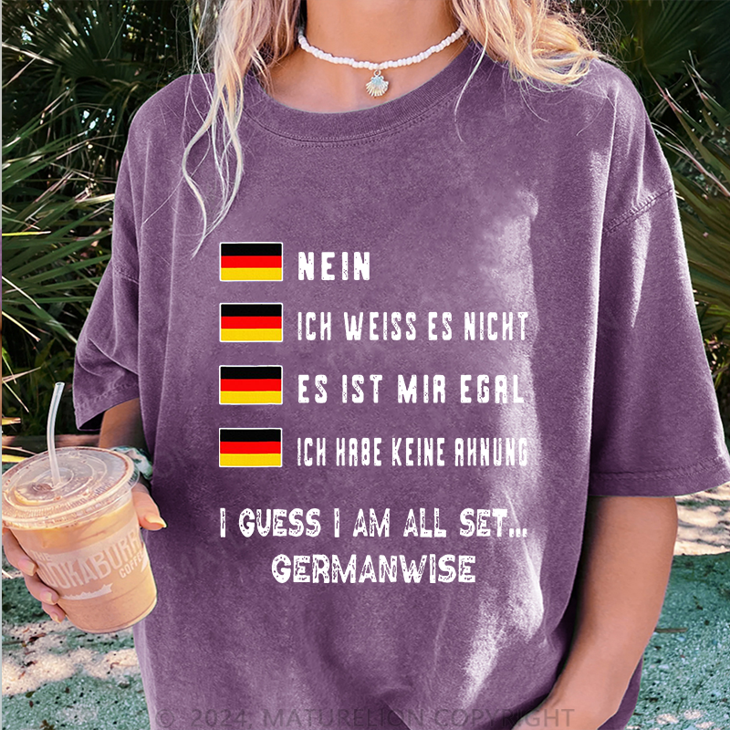 Maturelion Egal Und Keine Ahnung Damen Gewaschene Vintage T-Shirt