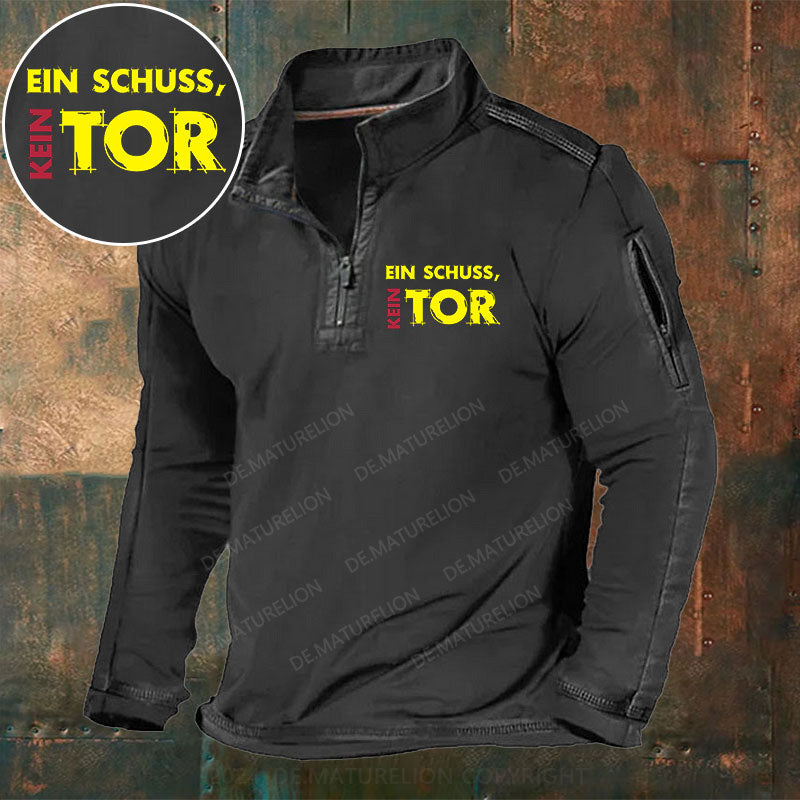Ein Schuss Kein Tor Stehkragen Reißverschluss Polo Shirt