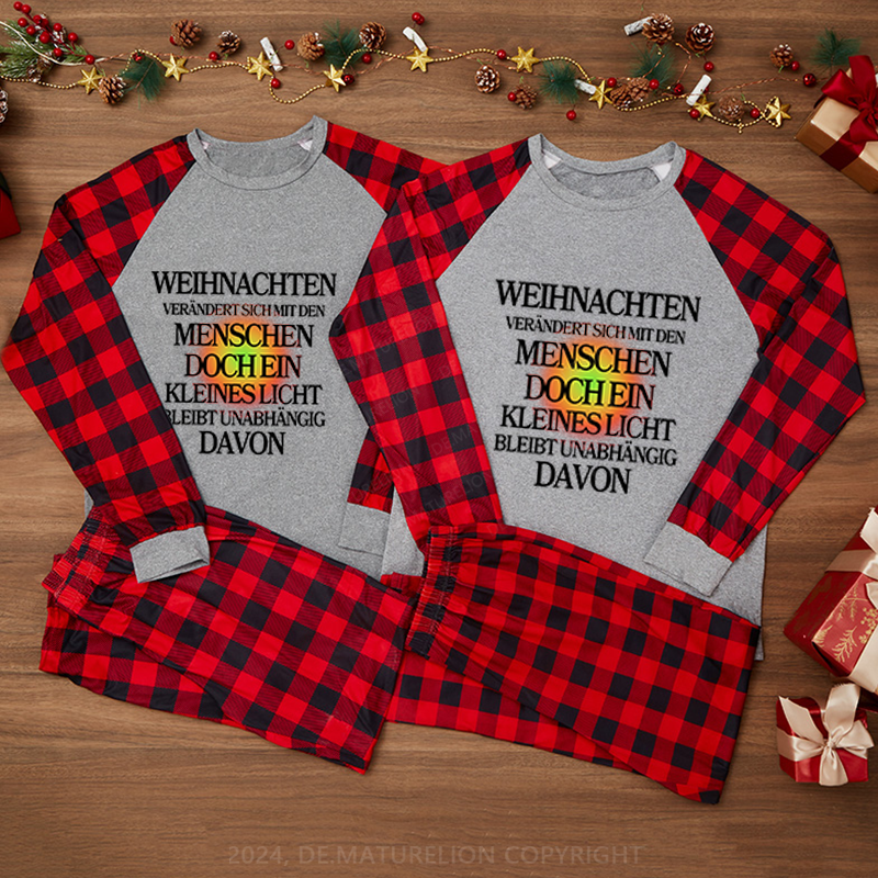 Maturelion Weihnachten verändert sich mit den Menschen, doch ein kleines Licht bleibt unabhängig davon Weihnachten Familien Pyjama