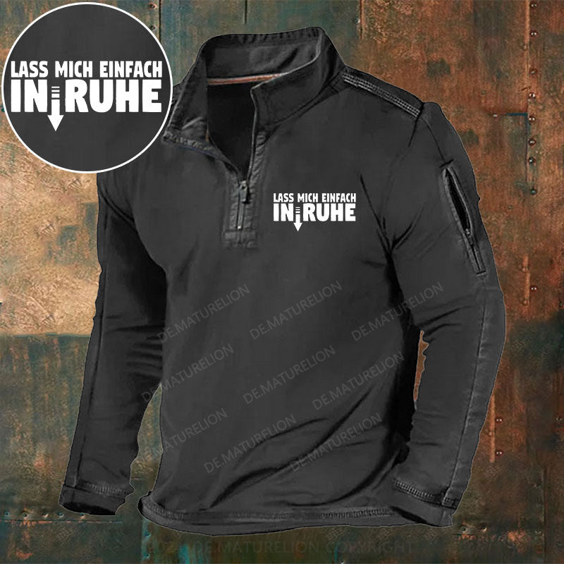 Lass Mich Einfach In Ruhe Stehkragen Reißverschluss Polo Shirt