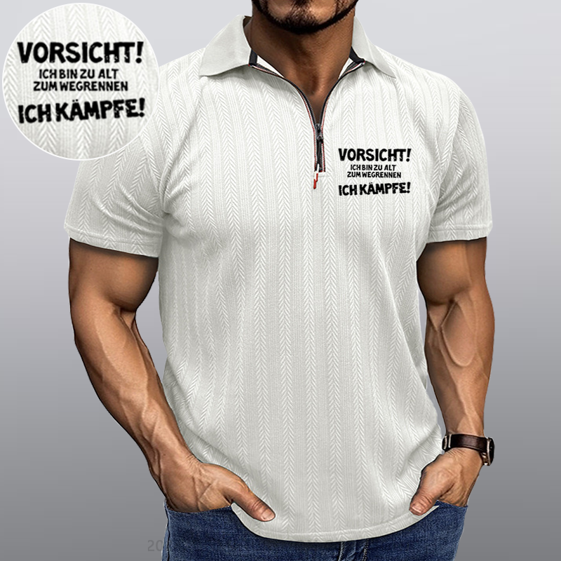 Maturelion Vorsicht Ich Bin Zu Alt Zum Wegrennen Ich Kämpfe Kragen T-Shirt