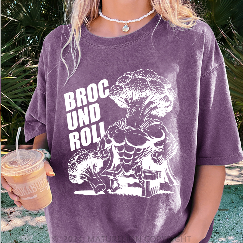 Maturelion Broc und Roli Damen Gewaschene Vintage T-Shirt