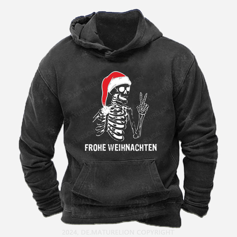 Weihnachten Schädel Hoodie