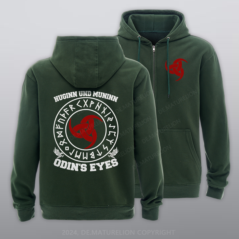 Maturelion Huginn und Muninn - Odins Augen Reißverschluss Hoodie