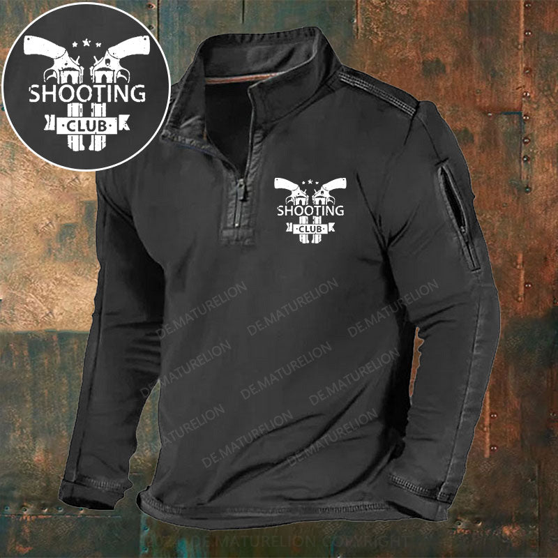 Schuss Club Stehkragen Reißverschluss Polo Shirt