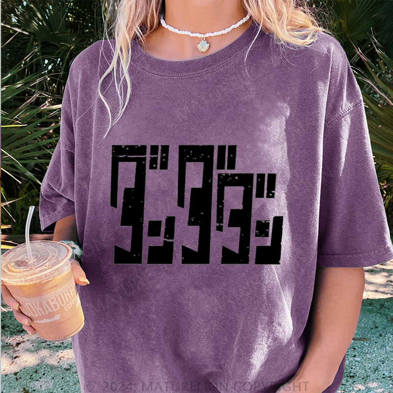 Maturelion Damen Gewaschene Vintage T-Shirt