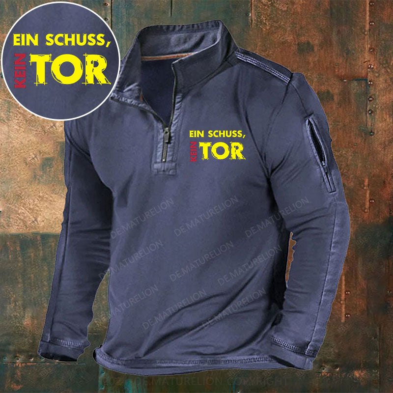 Ein Schuss Kein Tor Stehkragen Reißverschluss Polo Shirt