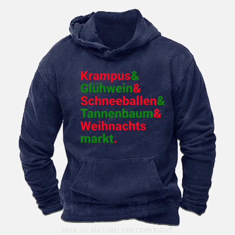 Krampus Glühwein Schneeballen Tannenbaum Weihnachtsmarkt Hoodie