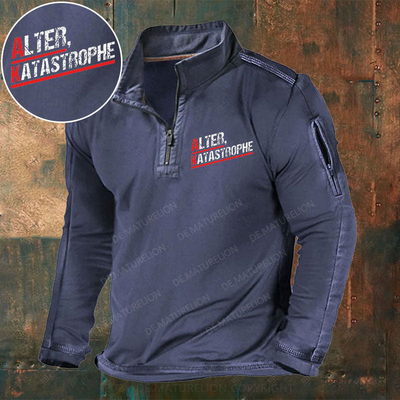 Alter Katastrophe Stehkragen Reißverschluss Polo Shirt