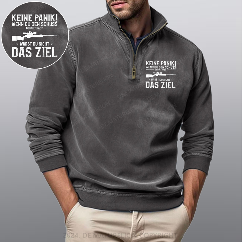 Maturelion Keine Panik! Wenn Du den Schuss nicht gehört hast für Jäger Stehkragen Poloshirt