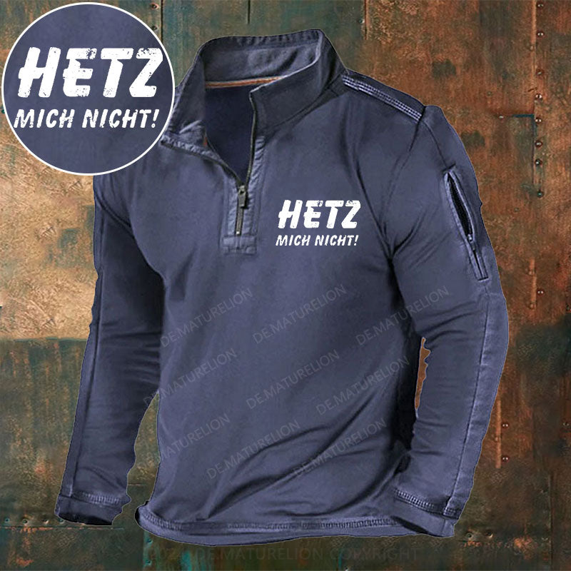 Hetz Mich Nicht Stehkragen Reißverschluss Polo Shirt