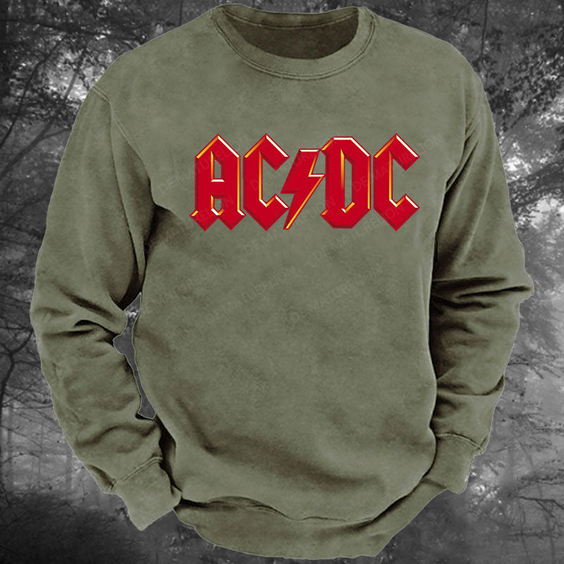 ACDC Rockmusik Rock Band Gewaschenes Sweatshirt