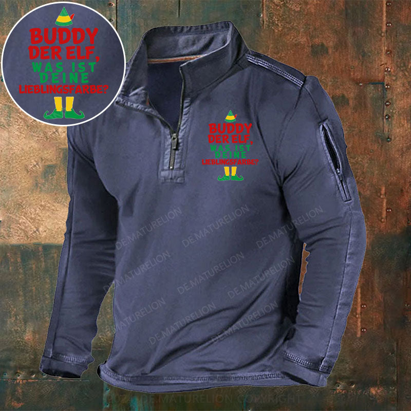 Buddy der Elf, Was ist deine Lieblingsfarbe? Stehkragen Reißverschluss Polo Shirt