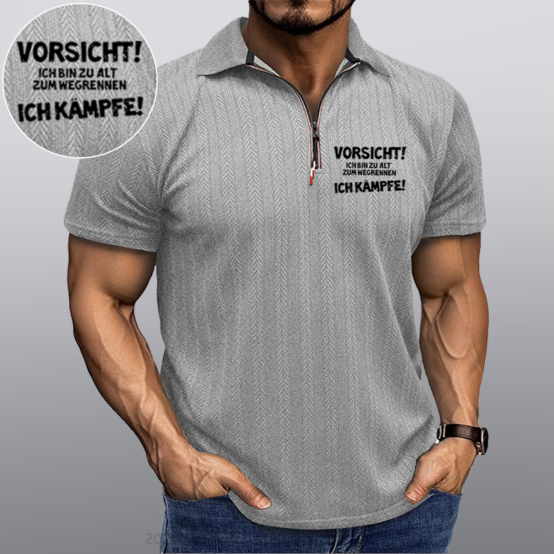 Maturelion Vorsicht Ich Bin Zu Alt Zum Wegrennen Ich Kämpfe Kragen T-Shirt