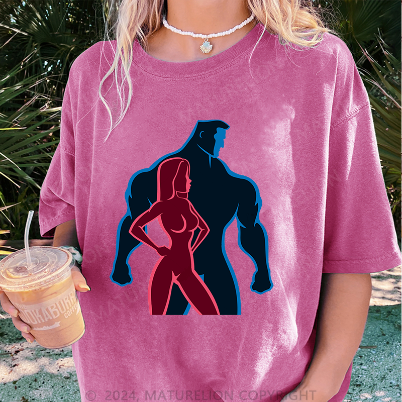 Maturelion Gym Damen Gewaschene Vintage T-Shirt