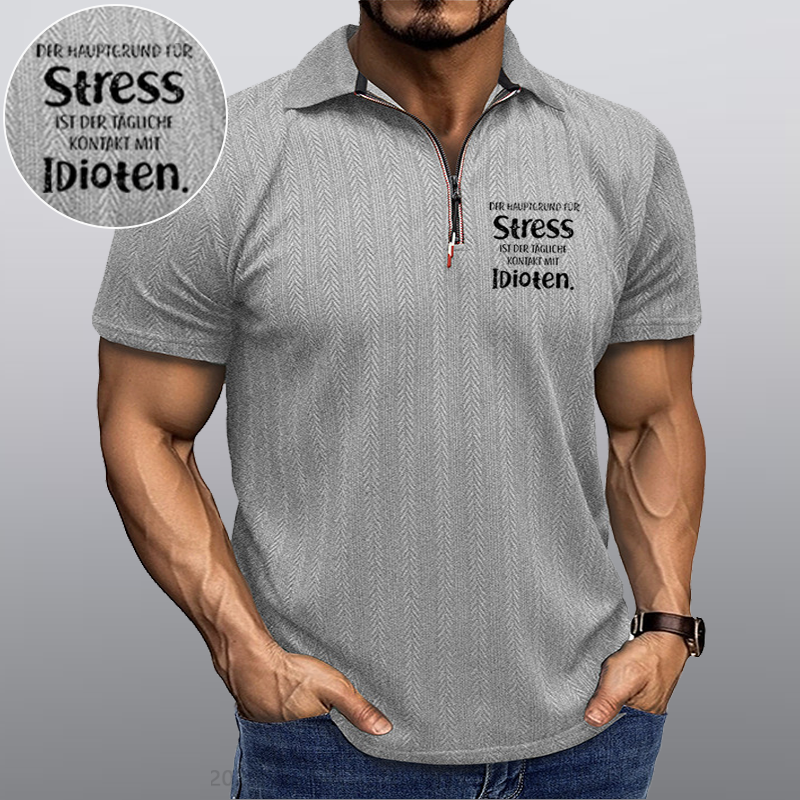 Maturelion Der Hauptgrund Für Stress Ist Der Tägliche Kontakt Mit Idioten Kragen T-Shirt