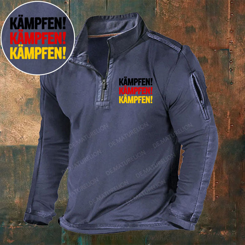 Kämpfen Kämpfen Kämpfen Stehkragen Reißverschluss Polo Shirt