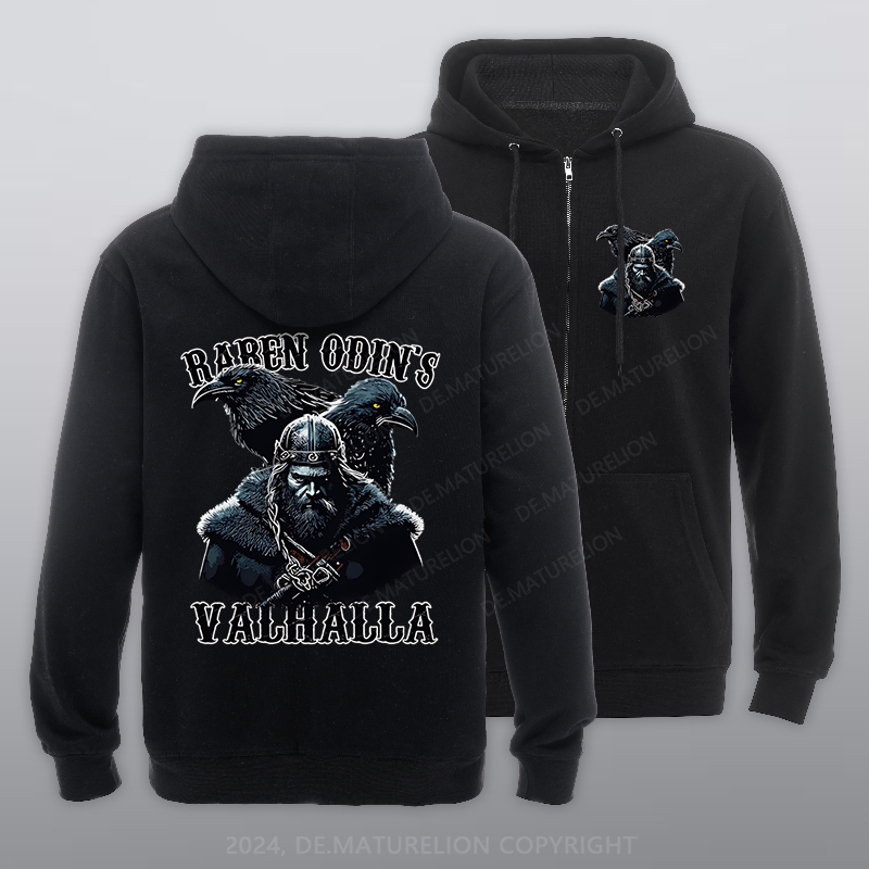 Maturelion Raben Odins Reißverschluss Hoodie