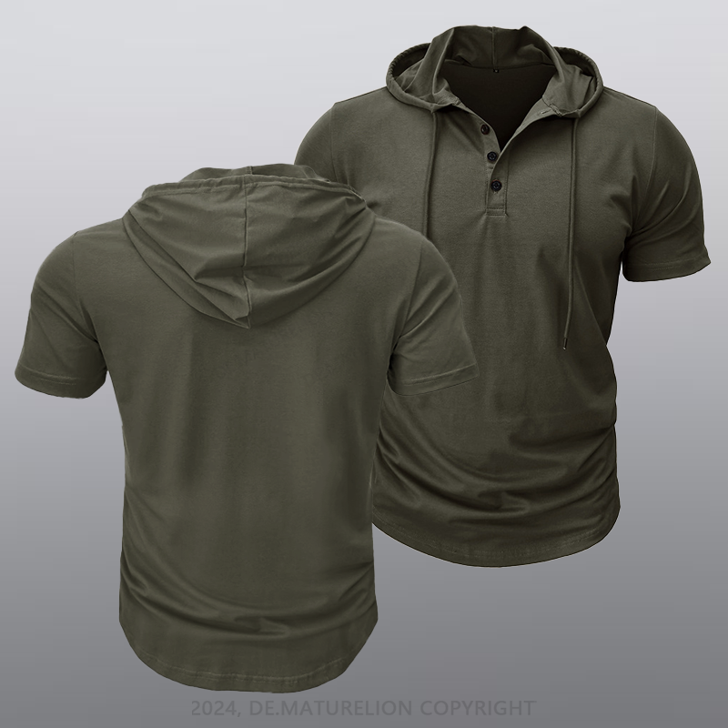 Maturelion Männer Kapuze T-Shirt