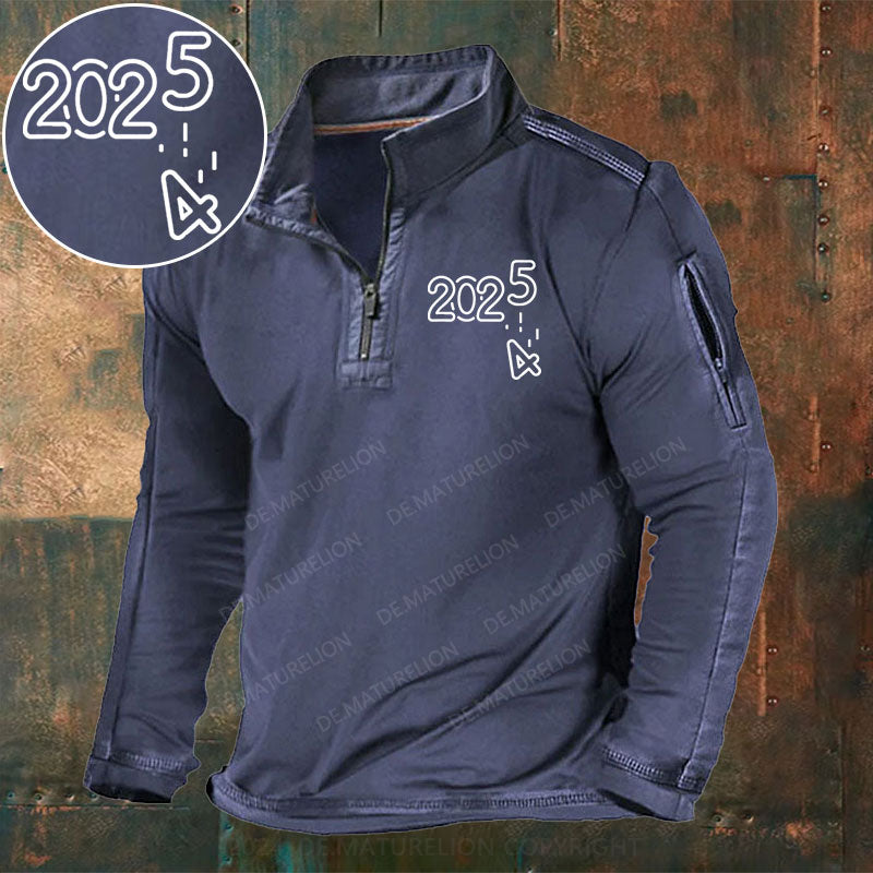 Hallo 2025 Stehkragen Reißverschluss Polo Shirt