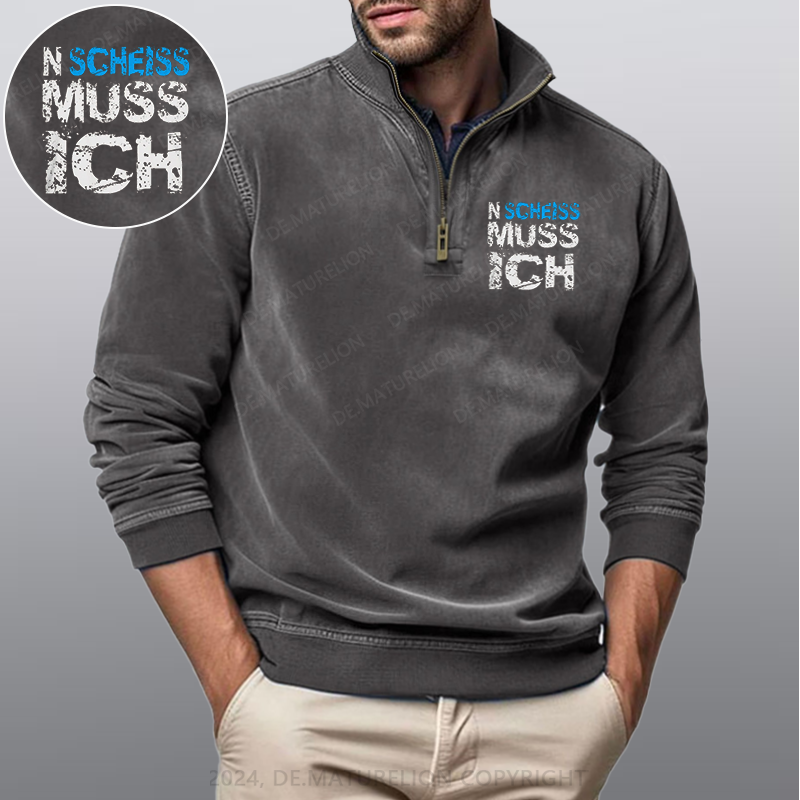 Maturelion N Scheiss muss ich Stehkragen Poloshirt