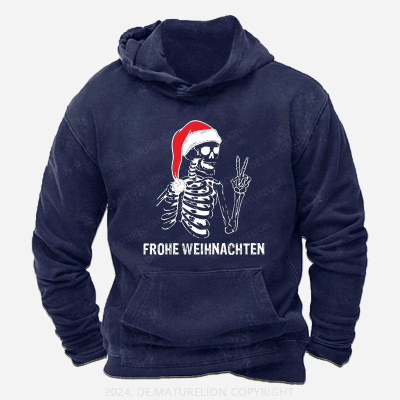 Weihnachten Schädel Hoodie