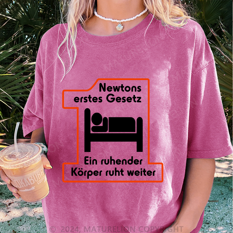 Maturelion Newtons Erstes Gesetz Damen Gewaschene Vintage T-Shirt