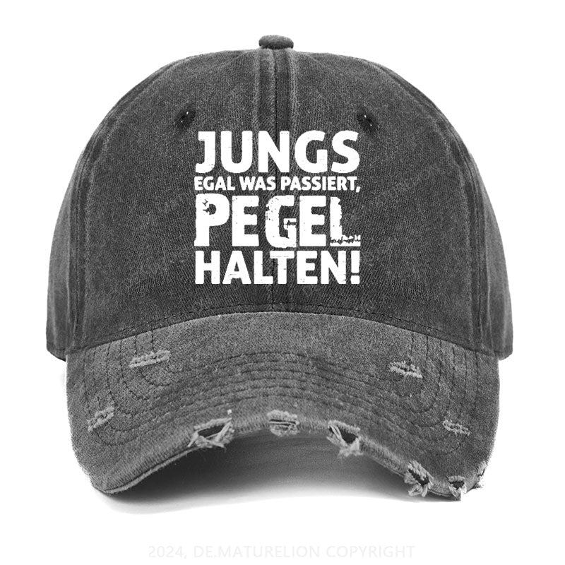 Jungs Egal Was Passiert Pegel Halten Gewaschene Vintage Cap