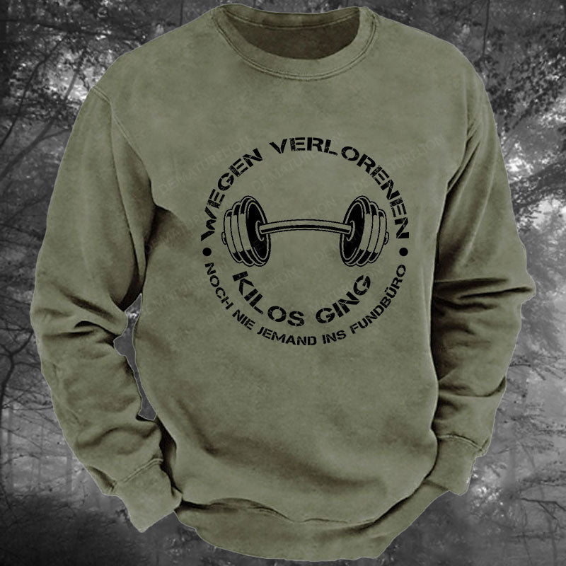 Wegen verlorenen Kilos ging noch nie jemand ins Fundbüro Gewaschenes Sweatshirt