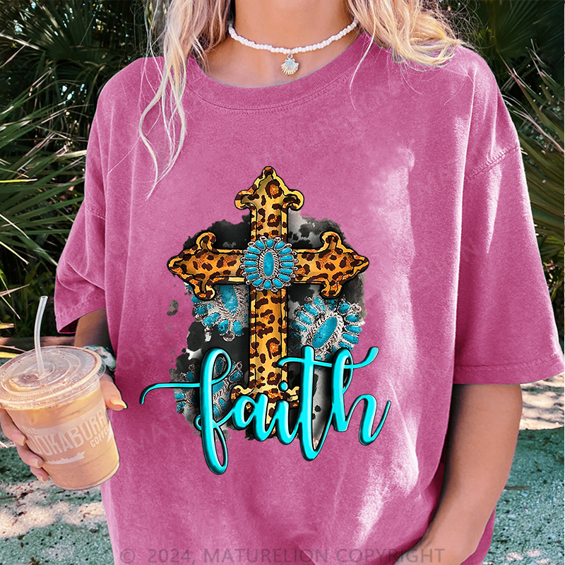 Maturelion Die Glaube Damen Gewaschene Vintage T-Shirt