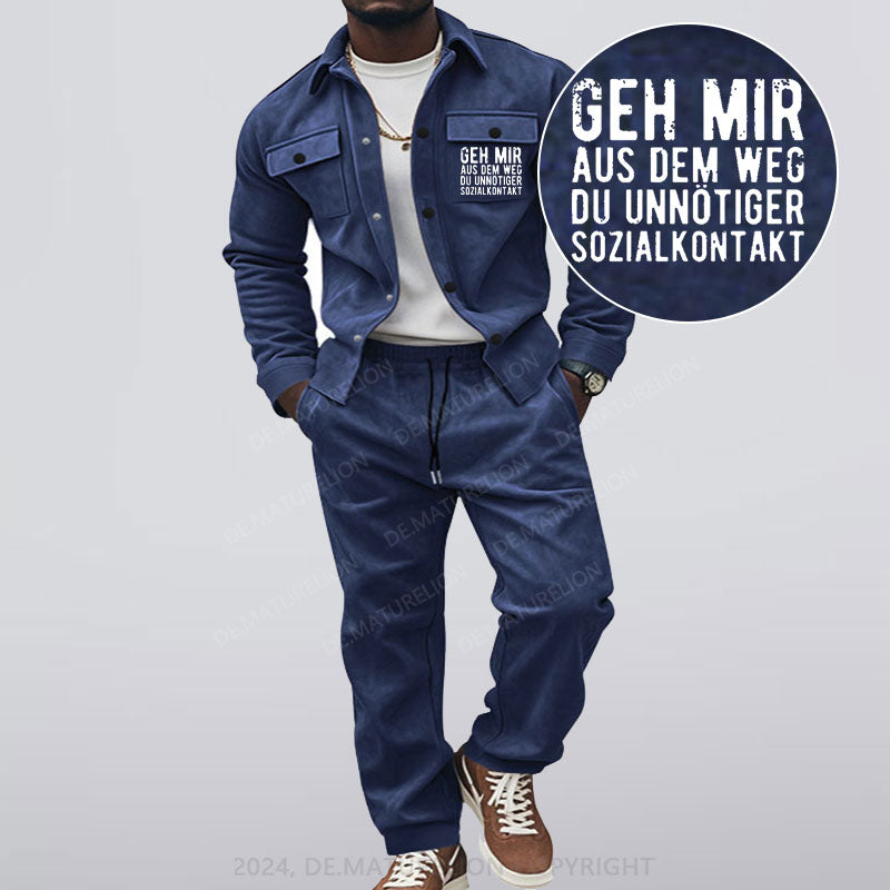 Maturelion Geh Mir Aus Dem Weg Du Unnötiger Sozialkontakt Jacke und Hose Set