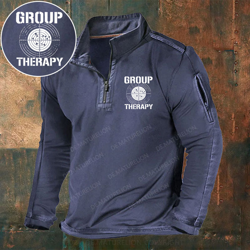 Gruppe Therapie Stehkragen Reißverschluss Polo Shirt