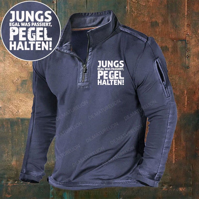 Jungs Egal Was Passiert Pegel Halten Stehkragen Reißverschluss Polo Shirt
