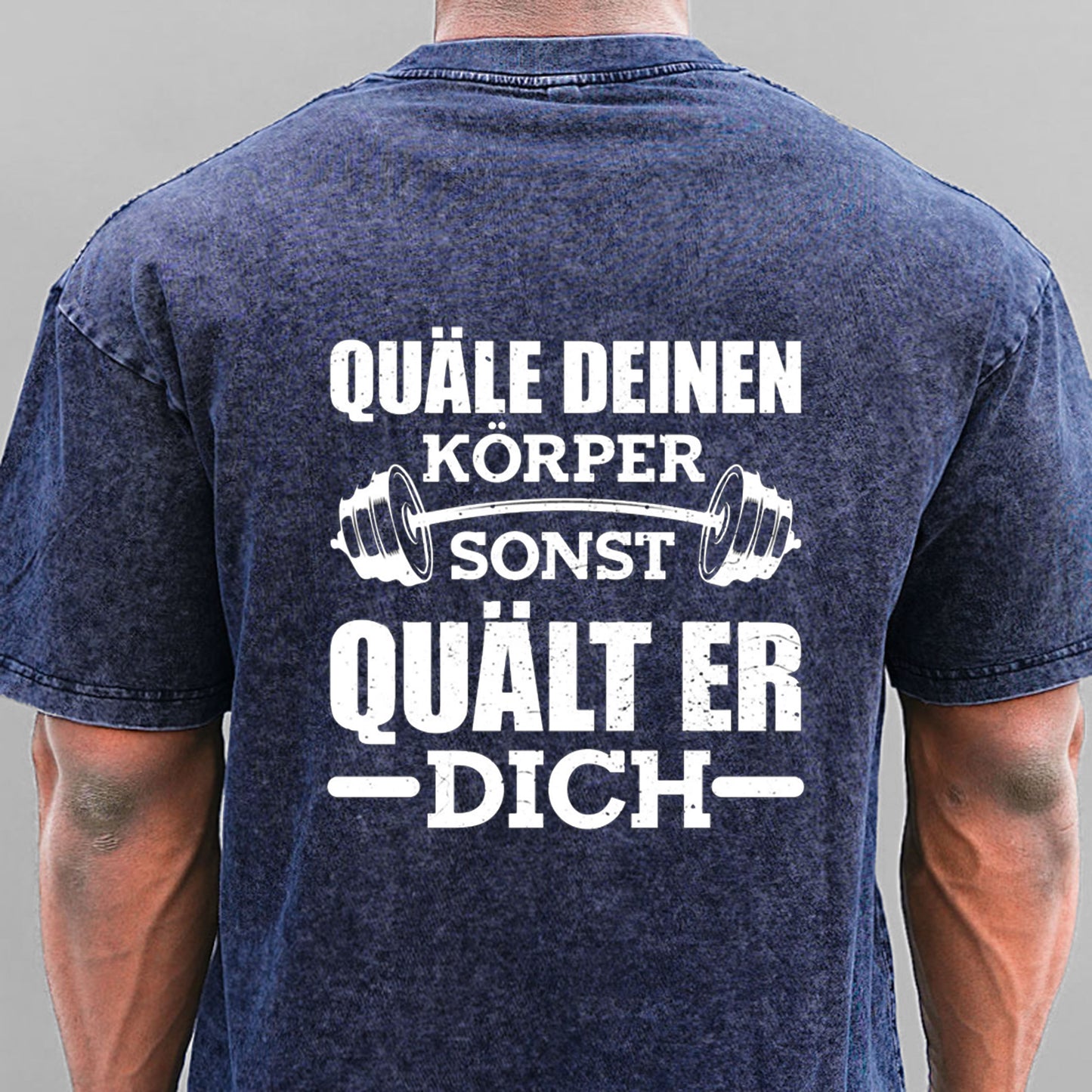 Gym Fitness Training Sport Gewaschene Vintage T-Shirt