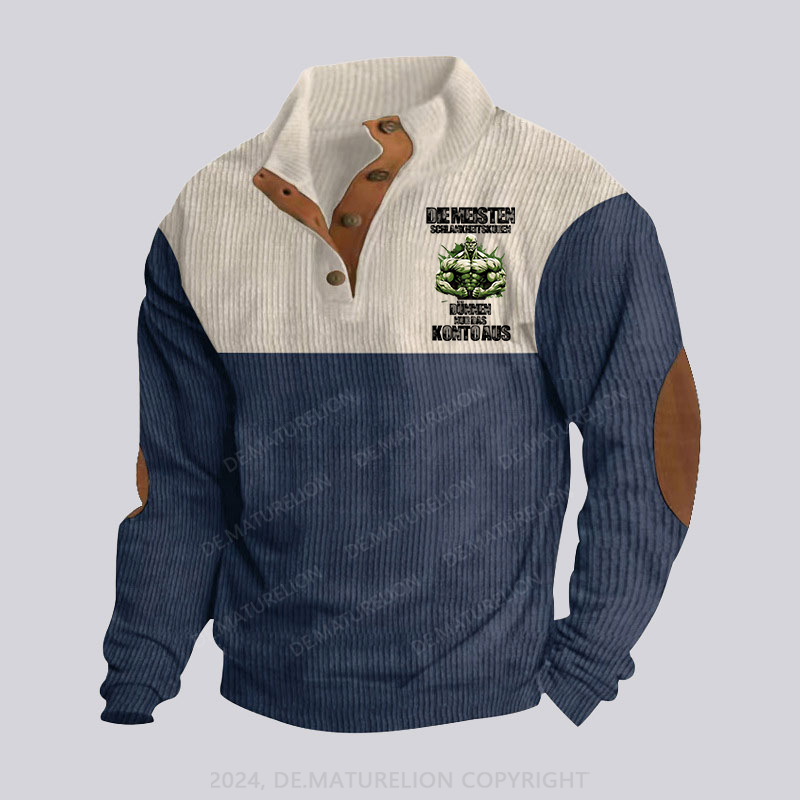 Maturelion Die meisten Schlankheitskuren dünnen nur das Konto aus Stehkragen Knopf Polo Shirt