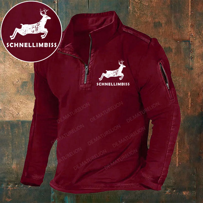 Schnellimbiss Stehkragen Reißverschluss Polo Shirt