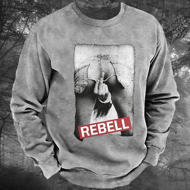 Ein Rebell Gewaschenes Sweatshirt