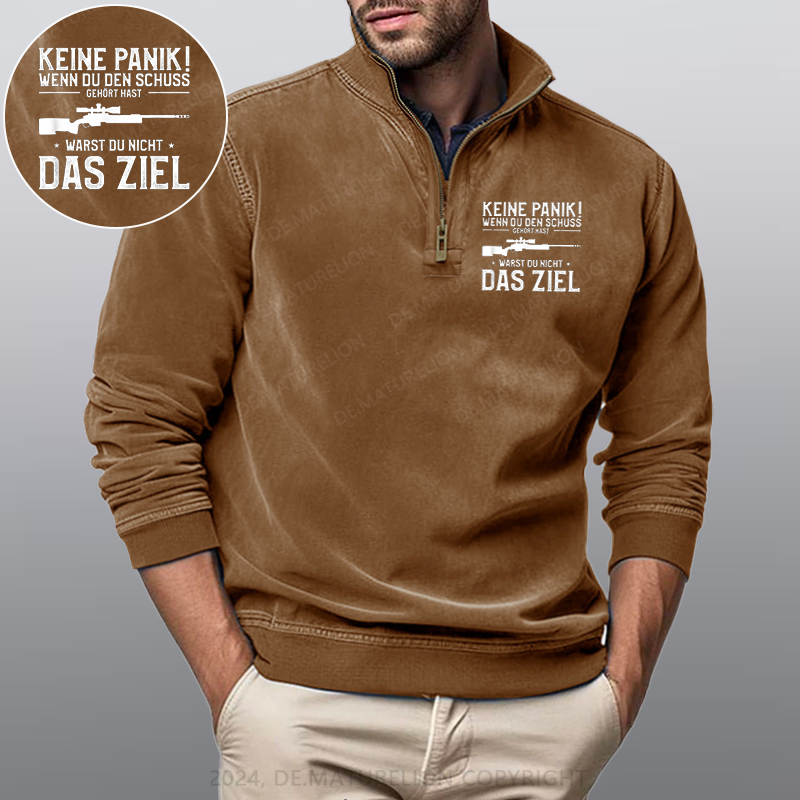 Maturelion Keine Panik! Wenn Du den Schuss nicht gehört hast für Jäger Stehkragen Poloshirt