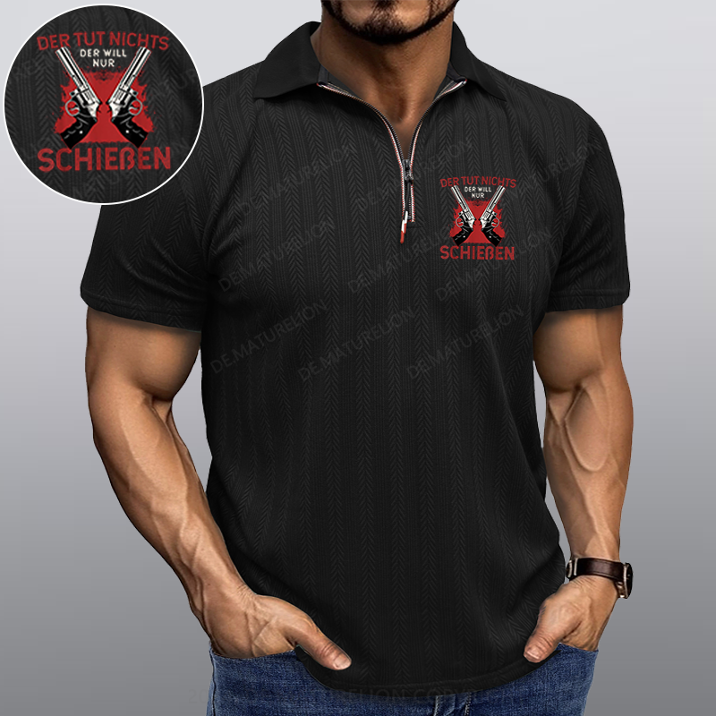 Maturelion Schießen Waffe Kragen T-Shirt